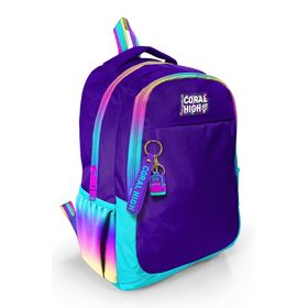 Coral High 23662 Kids Rainbow Fermuarlı Mor Üç Bölmeli Okul Sırt Çantası