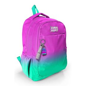 Coral High 23664 Kids Pembe Su Yeşili Renk Geçişli Üç Bölmeli Okul Sırt Çantası