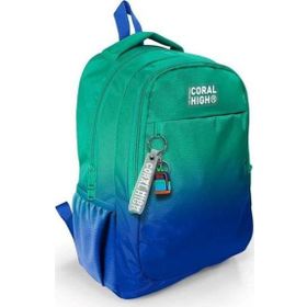 Coral High 23665 Kids Yeşil Saks Renk Geçişli Üç Bölmeli Okul Sırt Çantası