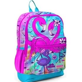 Coral High 23730 Kids Mavi Pembe Flamingo Desenli Dört Bölmeli Okul Sırt Çantası