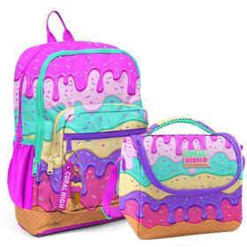 Coral High 23731 2'li Set Dondurma Desenli Beslenme Okul Çantası