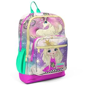 Coral High 23733 Pembe Su Yeşili Unicornlu Kız Des. Dört Bölme Okul Sırt Okul Çantası