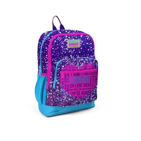 Coral High 23740 Mavi Mor Pembe Kalp Desenli Sırt Çantası