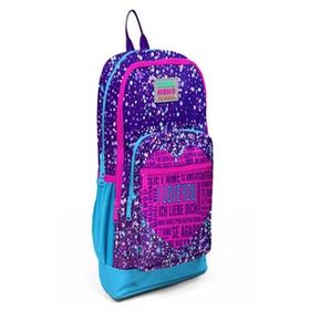 Coral High 23740 Mavi Mor Pembe Kalp Desenli Sırt Çantası