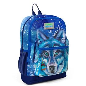 Coral High 23743 Kids Lacivert Mavi Kurt Desenli Dört Bölmeli Okul Sırt Çantası