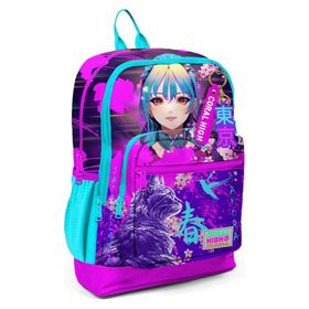 Coral High 23753 Kids Mor Pembe Anime Kedi Desenli Okul Sırt Çantası