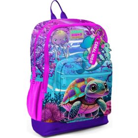 Coral High 23756 Kids Pembe Mor Kaplumbağa Desenli Okul Sırt Çantası