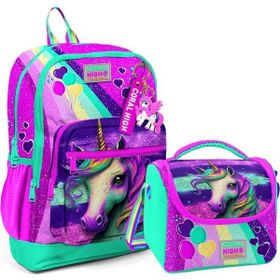 Coral High 23758 Unicorn Desenli Okul Çantası + Beslenme Çantası