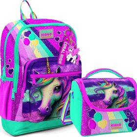 Coral High 23758 Unicorn Desenli Okul Çantası + Beslenme Çantası