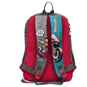 Coral High 23764 Kids Gri Nefti Anime Motorsiklet Desenli Okul Sırt Çantası