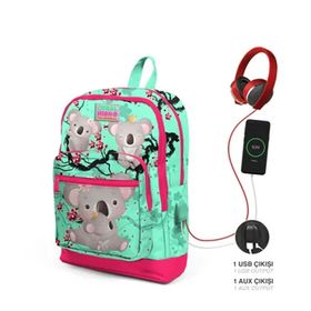 Coral High 23813 Sırt Çanta (Usb+Aux Soketli) Okul Çantası