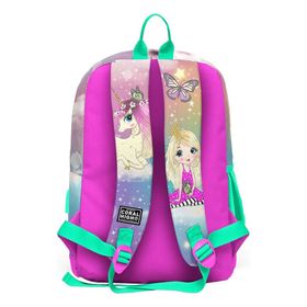 Coral High 23833-MİX3 Kids Pembe Su Yeşili Unicornlu Kız Desenli Usb'li 3’lü Okul Çanta Seti Set