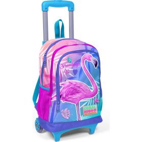 Coral High 23905 Lavanta Pembe Işıklı Tekerlekli İki Bölmeli Çekçekli Sırt Çantası