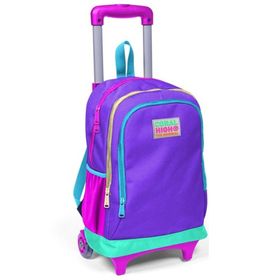 Coral High 23934 Kids Mor Renk Detaylı Üç Bölmeli Çekçekli Okul Sırt Çantası