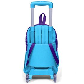 Coral High 23940 Kids Mor Mavi Pembe Kalp Desenli Üç Bölmeli Çekçekli Okul Sırt Çantası