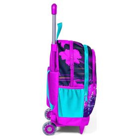 Coral High 23953 Kids Mor Pembe Renk Anime Kedi Desenli Üç Bölmeli Çekçekli Okul Sırt Çantası