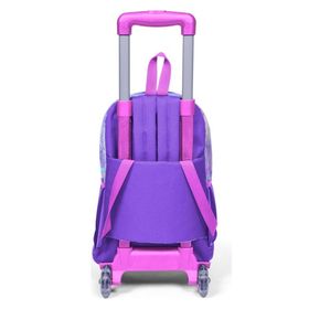 Coral High 23955 Kids Pembe Mor Fashion Girl Desenli Üç Bölmeli Çekçekli Okul Sırt Çantası