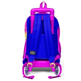 Coral High 23957 Kids Renkli Batik Desenli Üç Bölmeli Çekçekli Okul Sırt Çantası