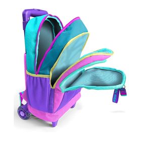 Coral High 23959 Kids Pembe Pastel Renkli Üç Bölmeli Çekçekli Okul Sırt Çantası