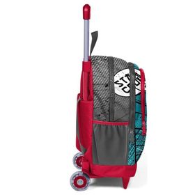 Coral High 23964 Kids Gri Nefti Anime Motorsiklet Desenli Üç Bölmeli Çekçekli Okul Sırt Çantası