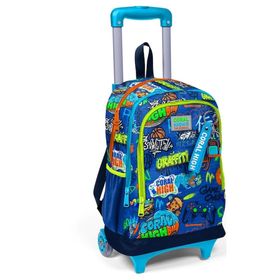 Coral High 23967 Grafiti Desenli Işıklı Tekerlekli Çekçekli Okul Çantası