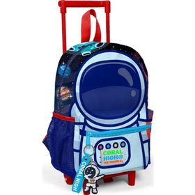 Coral High 24018 Kıds Açık Lacivert Robot Desenli Çekcek Okul Çantası