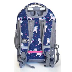 Coral High 24023 Kids Unicorn Desenli Lacivert Renkli Iki Kademeli Çekçekli Sırt ve Okul Çantası