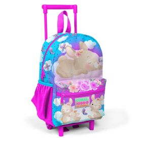 Coral High 24036 K120.1 Minik Yuva Çekçekli Sırt Çantası Mavi Pembe Tavşan Desenli Iki Bölmeli