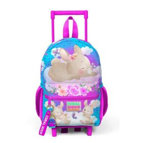 Coral High 24036 K120.1 Minik Yuva Çekçekli Sırt Çantası Mavi Pembe Tavşan Desenli Iki Bölmeli