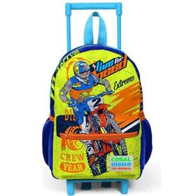 Coral High 24042 Anaokulu Çekçekli Sırt Çantası Motorsiklet - Renkli Okul Çantası