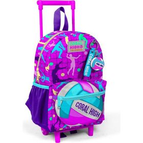 Coral High 24061 Pembe Mor Voleybol Desenli İki Bölmeli Minik Yuva Çekçekli Sırt Çantası