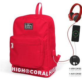 Coral High 24103 Sırt Çanta Usb+Aux Soketli Okul Çantası