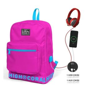 Coral High 24108 Sırt Çanta (Usb+Aux Soketli) Okul Çantası