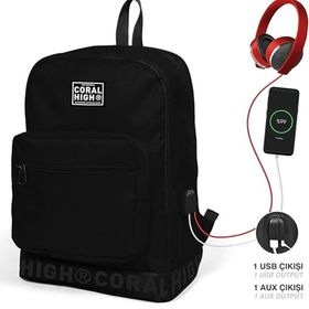 Coral High 24110 Sırt Çanta Usb+Aux Soketli Okul Çantası