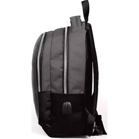 Coral High 24307 K118.1 Kids Koyu Gri Üç Bölmeli Usb Şarjlı Kulaklık Çıkışlı Sırt Çantası
