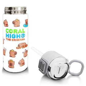 Coral High 500 ml 31794 Kids Capybara Desenli Pipetli ve Direkt İçim Çelik Termos
