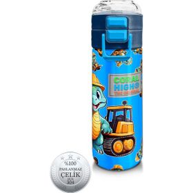 Coral High 500 ml 31799 Kids Mavi Dinozor Desenli Pipetli Çelik Termos