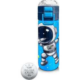 Coral High 500 ml 31804 Kids Lacivert Mavi Astronot Desenli Pipetli Çelik Termos