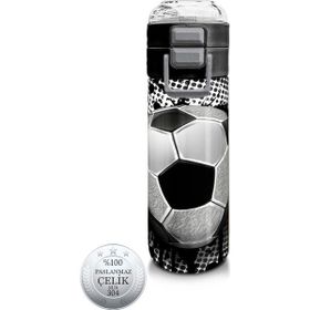 Coral High 500 ml 31816 Kids Futbol Desenli Pipetli ve Direkt İçim Çelik Termos