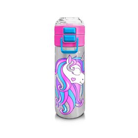 Coral High 500 ml 31821 Kids Pembe Gümüş Unicorn Desenli Pipetli Çelik Termos