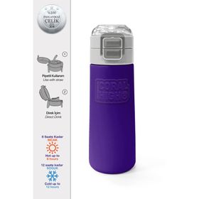 Coral High 500 ml 31826 Kids Mor Pipetli Çelik Termos