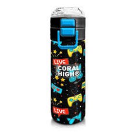 Coral High 500 ml 31841 Kids Kulaklık Game Desenli Pipetli Çelik Termos