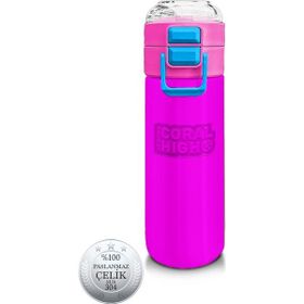 Coral High 500 ml 31843 Kids Pembe Pipetli Çelik Termos