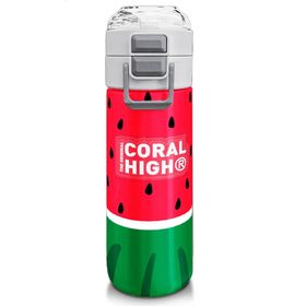 Coral High 500 ml 31866 Kids Kırmızı Yeşil Karpuz Desenli Pipetli Çelik Termos