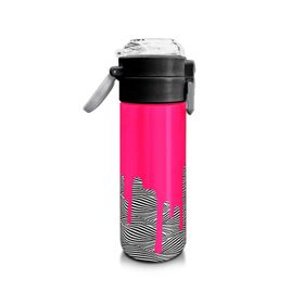 Coral High 500 ml 31878 Kids Pembe Siyah Beyazdesenli Pipetli Çelik Termos