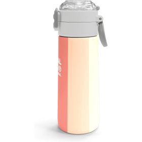Coral High 500 ml 31880 Kids Renkli Çizgili Desenli Pipetli Çelik Termos