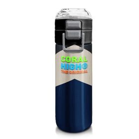 Coral High 500 ml 31893 Kids Lacivert Koyu Gri Bej Desenli Pipetli Çelik Termos