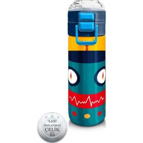 Coral High 500 ml 31918 Kids Lacivert Çivit Robot Desenli Pipetli Çelik Termos