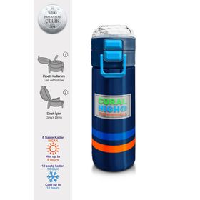 Coral High 500 ml 31928 Kids Lacivert Pipetli Çelik Termos