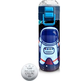 Coral High 500 ml 31933 Kids Saks Mavi Astronot Desenli Pipetli Çelik Termos